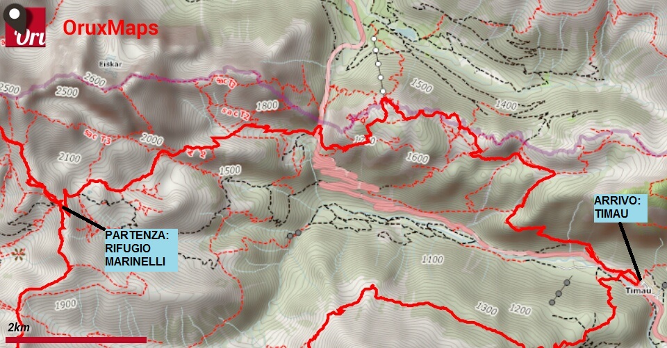 mappa trekking crostis coglians g4